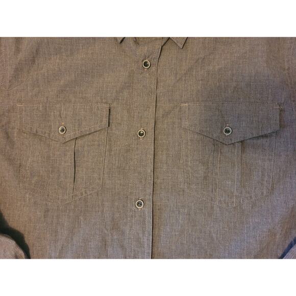 Prana Ascension Shirt Mens M Taupe Long Sleeve Button Up Outdoor Hiking Stretch - Picture 4 of 16